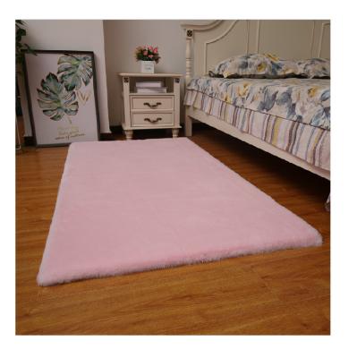 China Washable Faux Fur Indoor Bedroom Floor Rectangle Ultra Soft Small Area Rug for sale