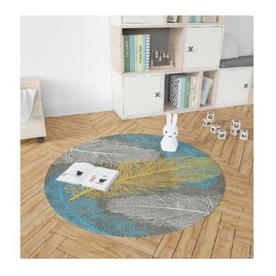 China Stain Resistant Design 3d Polyester Elegant Printed Rug Modern Luxury Round Teppich for sale