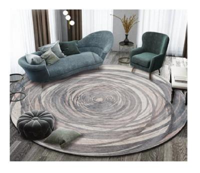 China Machine Made Washable Low Price New Design Polyester Rug Round Blanket for sale