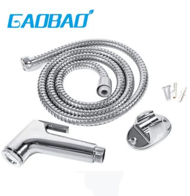 China Needle Free Chrome Finished ABS Hand Held Bidet Shattaf Kit Sprayer Shower Set With 1.5M Hose Frame New for sale