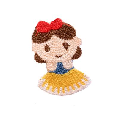 China New Princess Wool Sweet Hair Clip Charming Cheap Charming Elegant Kid's Wool Knitting Hair Clips Yarn Wool Hairpin With Back Paper Card for sale