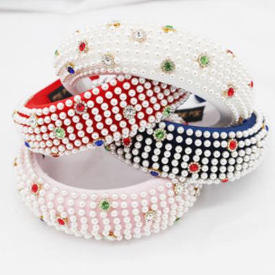 China The Same Lady Wide Net Jewelry Bling Diamond Sponge Hair Band Celebrityeadbands HHost Headband Rhinestone Fashion Hair Loop Cheapest Price Quality for sale