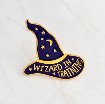 China New Europe 2022 Witch Hat Cartoon Brooch Hallowmas Magic Hat Souvenir Soft Enamel Lapel Pin for sale