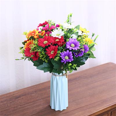 China Wholesale Home Decoration Flowers Fake Stem Bulk Chrysanthemums Artificial Decorative Plastic Flowers Garlands for sale