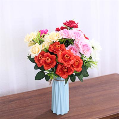 China Wholesale Artificial Plastic Roses Decor Fake Wedding Decoration China Supplier Backdrop Flower For Decoration for sale