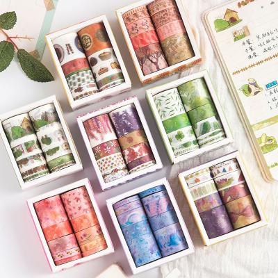 China OEM Eco Friendly Custom Decorative Pastel Landscape Label Roll Roll Washi Adhesive Tape for sale