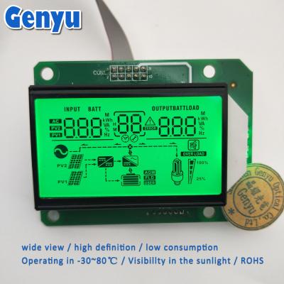 China 5.0V Custom Segment LCD Display HTN Positive Green Backlight Inverter LCD Display for sale