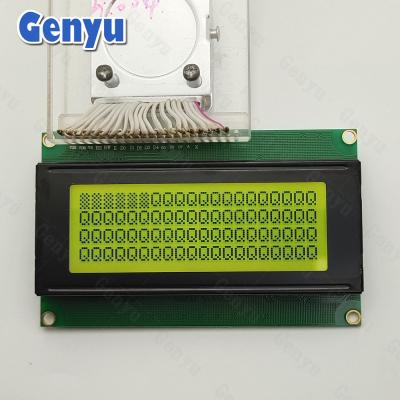 China STN Geel Groen Monochroom LCD Display Module Screen 20x4 Character LCM 16pin Te koop