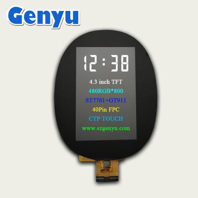 China 4.3 Inch TFT Touch Screen LCD Capacitive Touch Screen 480x800 Dots 40pin RGB Interface for sale