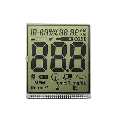 China Custom LCD Segment Display HTN Positive No Backlight For Blood Glucose Meter for sale