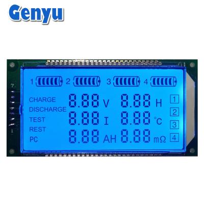 China Custom LCD Segment Display Module HT1621 TN Positive Blue Backlight For Charger for sale