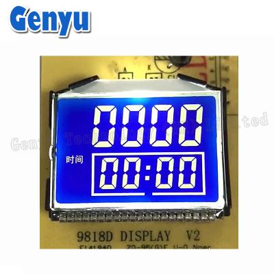 China Custom STN Segmented LCD Display Blue Background White Digits For Mixer Machine for sale