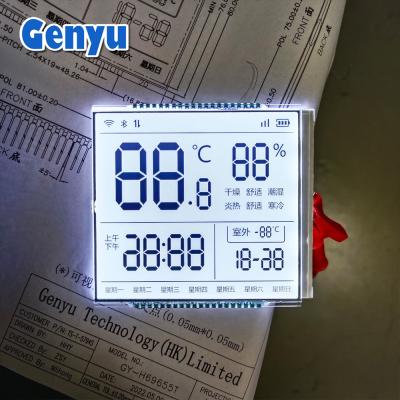 China Square Customized LCD Screen HTN White Backlight Thermostat LCD Display for sale