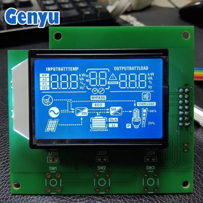 China LCD 7 Segment Display HTN White On Blue Chip On Board AIP31621 Driver For Inverter for sale