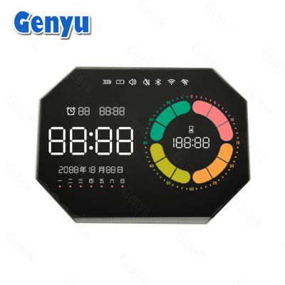 China Custom Shape VA LCD Display Color Segmented LCD Display 4Digit Zebra Screen For Clock for sale