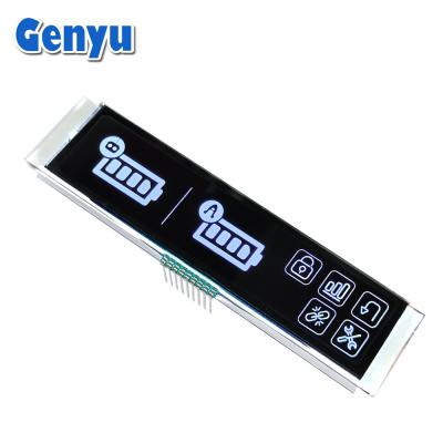 China 4.5V 9PIN VA LCD Display White Graphics Black Panel Long Strip for sale