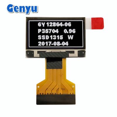 China Witte afbeeldingen 0,96 inch OLED-scherm 128 * 64 punten 0,5 mm 30 pin FPC-connector Te koop