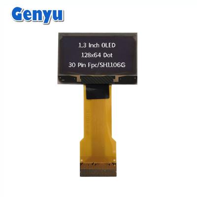 China White Characters OLED Display 1.3 Inch 128x64 Dots SH1106 30PIN FPC Connector for sale