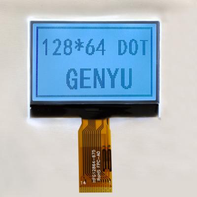 China 1.88 Inch 128x64 Dot Matrix LCD Display Module FSTN White 14PIN SPI Interface for sale