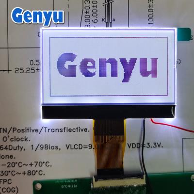 China 2.42 Inch 128x64 Transflective LCD Display Screen White Backlight 24PIN FPC Connector for sale