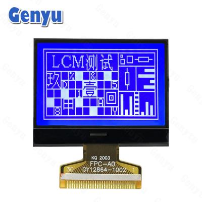 China 1.9 Inch  STN Blue 128x64 LCD Display 30PIN FPC 8-Bit Parallel For Water Dispenser for sale