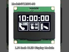 1.54 Inch OLED Display Module White Color 128x64 Pixels SSD1309 I2C Interface