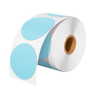 China 2inch 50mm Sky Circle Sealing Sticker Waterproof Self Adhesive Blue Die Cut Custom Printing Label 600pcs/Roll for sale