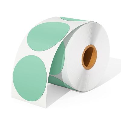 China 2inch 50mm Waterproof Self Adhesive Green Waterproof Thermal Sticker Custom Printing Label 600pcs/Roll for sale