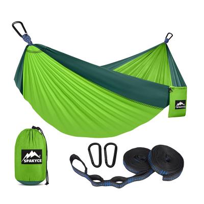 China Adult Nylon Portable Camping Hammock With Tree Straps Outdoor Portable Hammock for sale