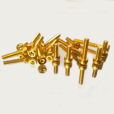 China HEX M3 grade 12.9 machine screws titanium-plated gold screws wholesale for Yokomo YD2 SX and SXII for sale