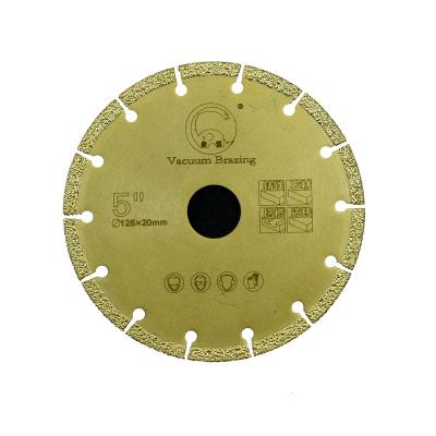 China Stone Ceramic Material Cutting 5 Inch Cemented Vacuum Welded Diamond Saw Blade Diamond Disc 125mm for sale