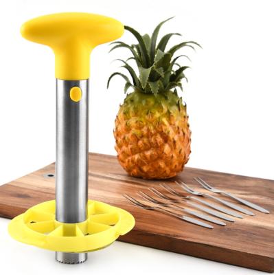 China High Quality Stored Kitchen Fruit Tool Stainless Steel Pineapple Turn Hollow Cutter Peeler Pineapple Punch and Slicer Tool for sale