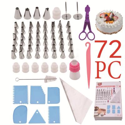 China Bakest 72pcs Disposable Pastry Piping Decorating Tips Stainless Steel Cake Spouts Set for sale