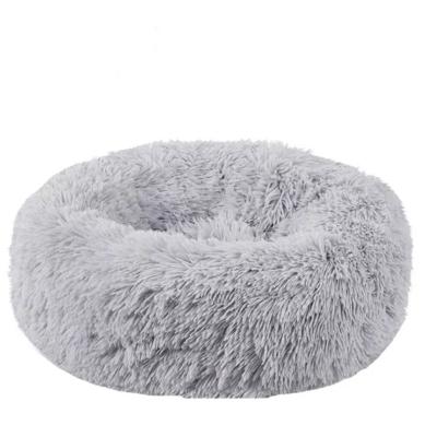 China Wholesale Viable Ultra Soft Washable Round Designer Dog Cushion Cat Bed Pet Beds, Washable Faux Fur Plush Around Luxury Dog Bed for sale