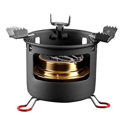 China Portable Outdoor Hot Water Resistance Wind Sale Amazon Boiling Food Cooking Oven Portable Camping Alcohol Stove for sale