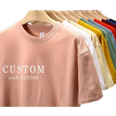 China 100% Custom Logo First Class Quality Compressed Cotton Men's T-shirt Printing Custom T-shirt Printing Plain T-shirt Oversize T-shirt for sale