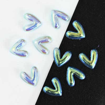 China Nail art/charms 2021 newnail crystal rhinestone nail art /love heart shape aurora color nail accessories craft/garment decoration for sale