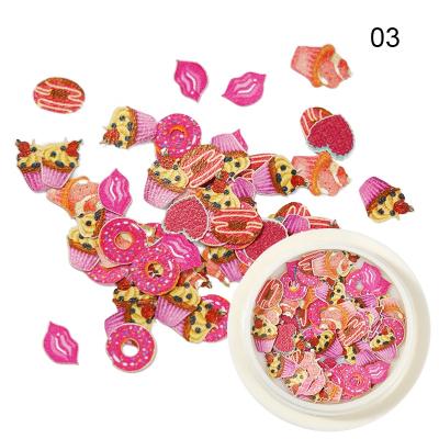 China Nail Art Beauty Valentine Finger Nails Craft Decoration Wood Pulp Slices Designs Nail Art Charm Glitter Decal Slices NDO-484/PT2020062001 for sale