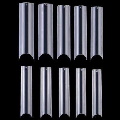 China Water Pipe C Curve French Nail Tips Half Cover 200PCS/Box Square Extra Long Straight Nail Art Salon Tips for sale