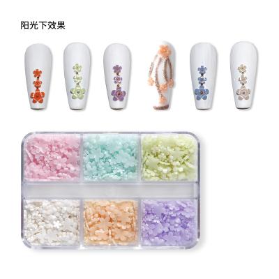 China New 3D Nail Art Decoration Flower 6 Grids DIY Charming Eco-friendly Nail Sticker Kawaii 3D Nail Styling Tools Manicure for sale