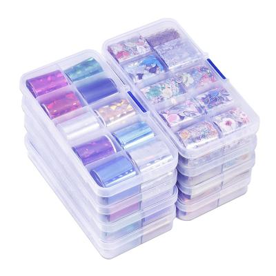 China Holographic Nail Art Decal Foil NZ06 1-15H Transfer Art Transfer Foils Manicure Paper Nail Art Decoration Small Box Package Nail for sale