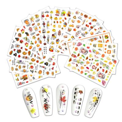 China Easy Apply 2021Thanks Giving Nail Polish Sticker Sheets For Women Manicure Cartoon Nail Art Stickers NL147 for sale