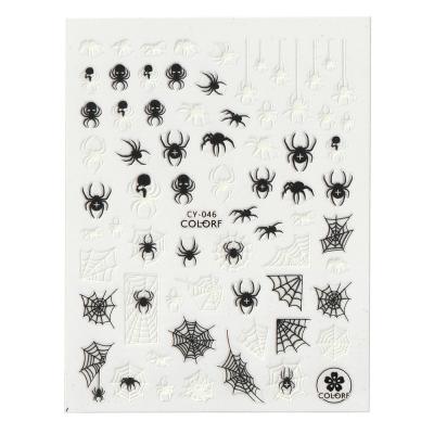 China Easy Apply 1 Pcs Halloween Nail Sticker Halloween Glow-in-the-Dark Pumpkin Pixie Nail Decals NK144-CY046 for sale