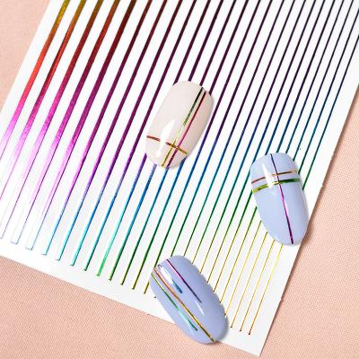 China Transfer Butterfly Nail Stickers For Promotional Gift Hot - Selling! 11 Colors 1 Sheet 3D Shine Gold Silver Rainbow Race Discrimination Sticker For Nail Art Stickers Decoration for sale