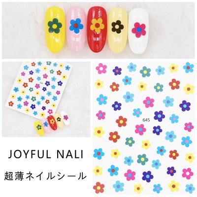 China Transfer Butterfly Nail Stickers For Gift Wholesale 16 Type 1 3D Foil Colorful Flower Orange Cherry Sticker For Nail Art Stickers Decoration for sale