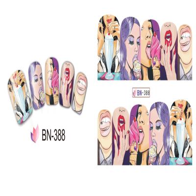 China For Nail Art Decals Sticker Water Transfer Nail Art Pop BN385-396 For Beauty And Nail Art Nail Decoration for sale