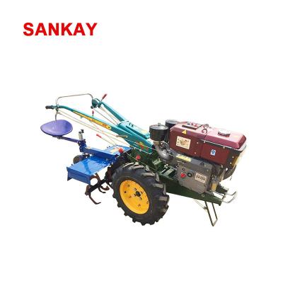 China Farms Walking Tractor With Seeder Winch Trailer Ridger Disc Plow Power Tiller for sale