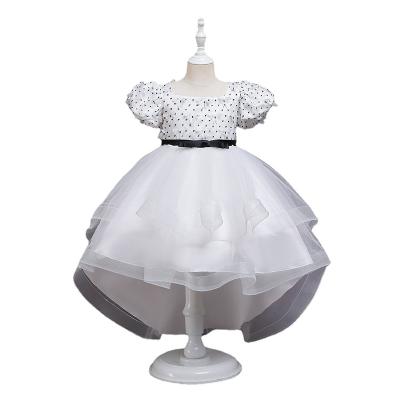 China Anti-wrinkle Polka Dot Girl Dress Party Wedding Birthday Kids Clothes Baby Elegant Dress Sleeveless Dress for sale