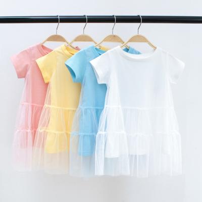 China New Girls Summer Anti-wrinkle Suspender Sleeve Gauze Princess Net Princess Skirt Net Clothes Short Net Children for sale