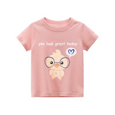 China Kids anti-shrink t-shirt for girls 2021 summer clothing tops for kids T-shirt clothes for sale